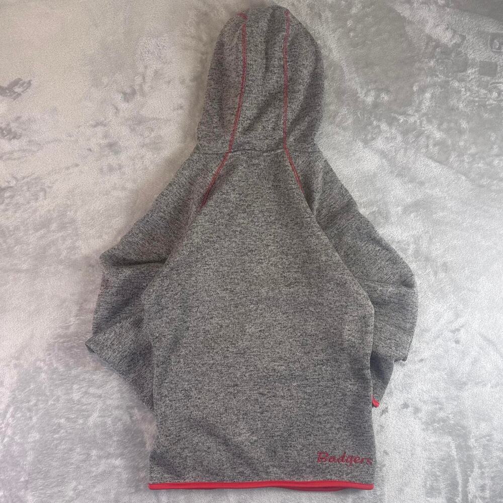 Colosseum Wisconsin Badgers Zip Hoodie Womens Medium Gray Red NCAA - Picture 2 of 7